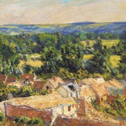 Authentic Monet 'View on Village of Giverny' (1886) Oil Painting Reproduction – High-Quality Artwork from Dafen Village Studio for Art Enthusiasts