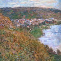 Claude Monet 'View over Vetheuil' 1880 Oil Painting Reproduction - Masterful Impressionist Landscape Art from Dafen Village Studio
