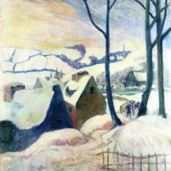 Village in the Snow" by Paul Gauguin - 1894 Oil Painting Reproduction