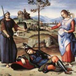 Raphael's 'Vision of a Knight' – High-Quality Oil Painting Reproduction in High Renaissance Style