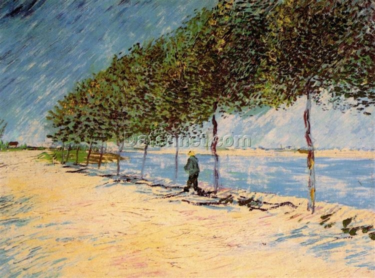 Vincent van Gogh’s Walk Along the Banks of the Seine Near Asnieres (1887) – Hand-Painted Oil Painting for Home Décor