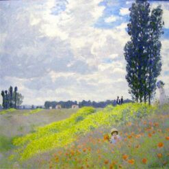 1873 Walk in the Meadows at Argenteuil by Claude Monet - Vibrant Impressionist Landscape Oil Painting from Dafen Village Studio