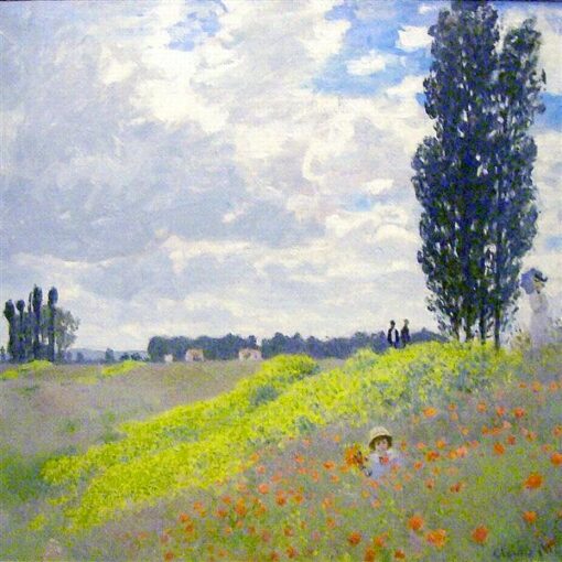 1873 Walk in the Meadows at Argenteuil by Claude Monet – Vibrant Impressionist Landscape Oil Painting from Dafen Village Studio