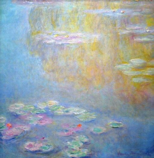 Les Nymphéas (1908) de Claude Monet - Reproduction de peinture à l'huile peinte à la main, réalisée avec l'aide de l'artisanat du village de Dafen