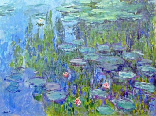 Hand-Painted Claude Monet Water Lilies 1914 – Beautiful Oil Painting Reproduction from Dafen Village Studio