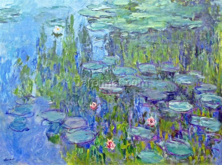 Hand-Painted Claude Monet Water Lilies 1914 – Beautiful Oil Painting Reproduction from Dafen Village Studio
