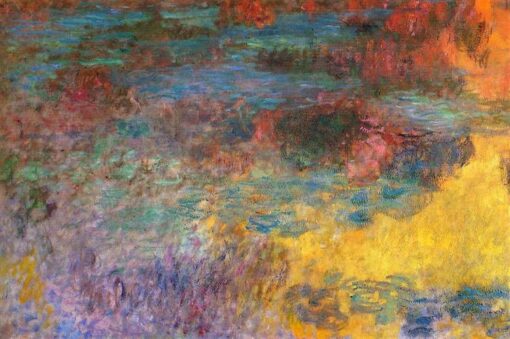 Water Lily Pond, Evening (Left Panel) (1920-1926) by Claude Monet – Handcrafted Oil Painting Reproduction, Dafen Village Masterpiece