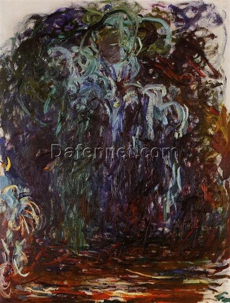 Hand-Painted Weeping Willow by Claude Monet (1921-1922) – Custom Oil Painting Reproduction, Dafen Village