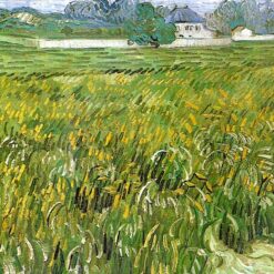 Wheat Field at Auvers with White House – 1890 Van Gogh Oil Painting Reproduction