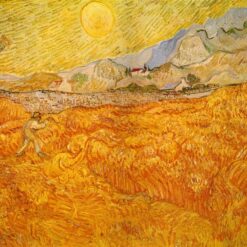 Vincent van Gogh Wheat Field with a Reaper (1889) – Fine Art Oil Painting Reproduction
