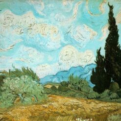 Wheat Field with Cypresses by Van Gogh – 1889 Oil Painting Reproduction for Art Lovers