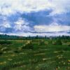 Wheat Fields with Stacks (1888) by Vincent van Gogh – Scenic Landscape Oil Painting