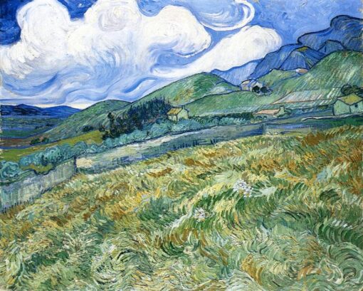 Museum-Quality Reproduction: Wheatfield with Mountains by Vincent van Gogh (1889)