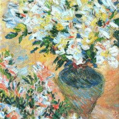 White Azaleas in a Pot by Claude Monet (1885) – Elegant Hand-Painted Oil Painting, Made by Dafen Village