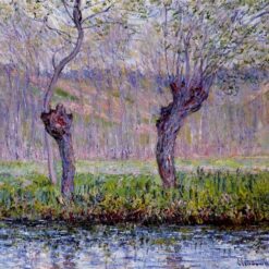 Willows in Springtime by Claude Monet (1885) – Elegant Hand-Painted Oil Painting, Made by Dafen Village