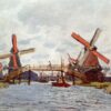 Windmills near Zaandam by Claude Monet (1871) – Stunning Custom Oil Painting, Expertly Crafted by Dafen Village