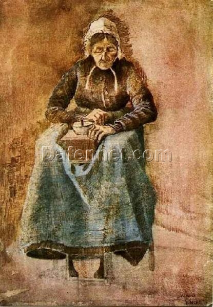 1881 Woman Grinding Coffee by Van Gogh – Fine Art Reproduction of Dutch Life