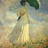 Woman with a Parasol, Facing Right (1886) by Claude Monet – Elegant Hand-Painted Oil Painting, Made by Dafen Village