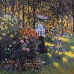 Claude Monet Woman with a Parasol in the Garden in Argenteuil (1875) – High-Quality Hand-Painted Oil Painting Reproduction, Dafen Village