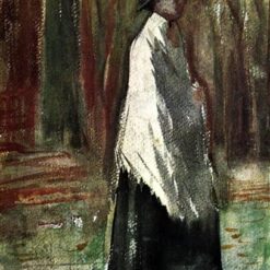1882 Woman with White Shawl in a Wood – Van Gogh’s Expression of Solitude and Nature