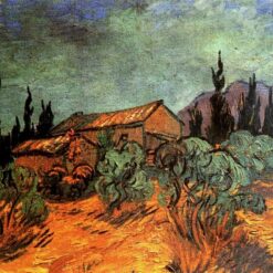 Wooden Sheds (1889) – Van Gogh’s Atmospheric Rural Landscape