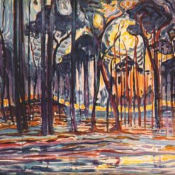 Woods Near Oele" by Piet Mondrian - 1908 Oil Painting Reproduction