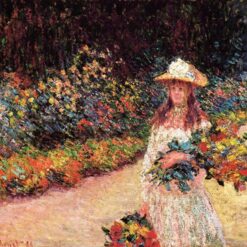 Young Girl in the Garden at Giverny (1888) by Claude Monet – Handcrafted Oil Painting Reproduction, Dafen Village Masterpiece
