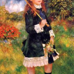 Buy Renoir "Young Girl with a Parasol" (Aline Nunès) 1883 – Custom Oil Painting Reproduction of Timeless French Outdoor Scene