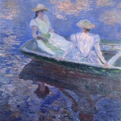 Young Girls in a Row Boat (1887) by Claude Monet – Stunning Custom Oil Painting, Expertly Crafted by Dafen Village