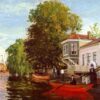 Hand-Painted Zaan at Zaandam by Claude Monet (1871) – Custom Oil Painting Reproduction, Dafen Village