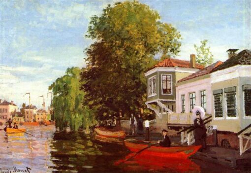 Hand-Painted Zaan at Zaandam by Claude Monet (1871) – Custom Oil Painting Reproduction, Dafen Village