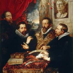 Peter Paul Rubens Selfportrait with Scholars – Historical Baroque Oil Painting