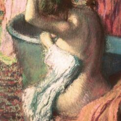 Impressionist Nude Masterpiece – Seated Bather Drying Herself by Edgar Degas, High-Quality Replica