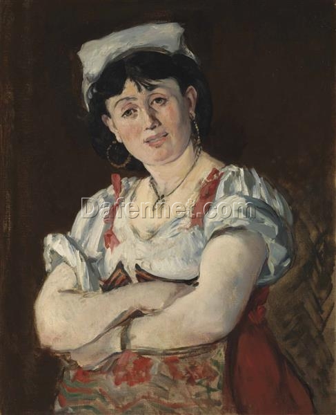 The Italian Woman – Inspired by Édouard Manet (1860) Realist Portrait Oil Painting Reproduction