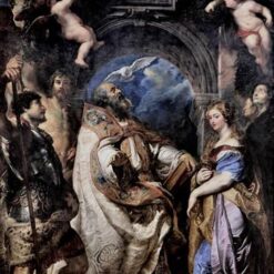 St. Gregory the Great with Saints by Rubens – Iconic Religious Oil Artwork in Baroque Style