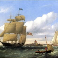 The Whaleship "Emma C. Jones" off Round Hills by William Bradford – Handcrafted Nautical Art Reproduction