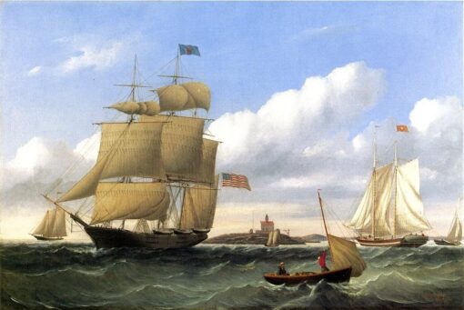 The Whaleship “Emma C. Jones” off Round Hills by William Bradford – Handcrafted Nautical Art Reproduction
