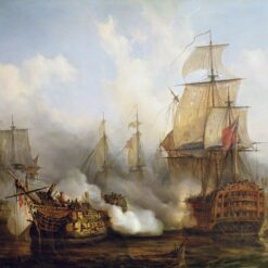 Auguste Mayer's 'The Redoutable at Trafalgar' – High-Quality Oil Reproduction of Historic Naval Battle