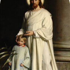 Carl Heinrich Bloch’s Christ and a Boy – Religious Masterpiece Painting Replica