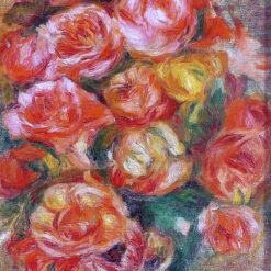 Impressionist Masterpiece – A Bowlful of Roses by Pierre-Auguste Renoir, High-Quality Replica