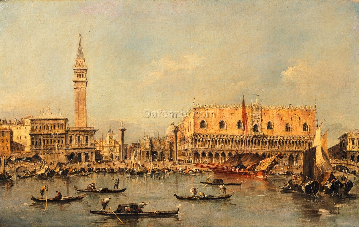 Custom Oil Painting Reproduction of Ducale Palace in Venice by Francesco Guardi