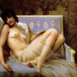 Guillaume Seignac’s Young Woman Naked on a Settee – Romantic Academicism Oil Painting Replica