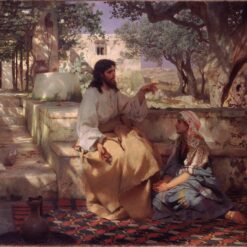 Oil on Canvas Reproduction of Christ in the House of Martha and Mary by Henryk Siemiradzki