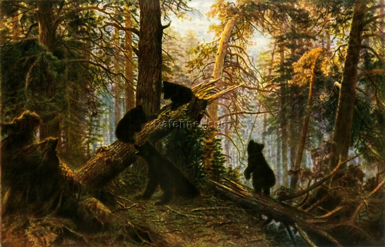 Ivan Shishkin ‘Morning in the Pine-Wood’ – Hand-Painted Oil Reproduction of a Russian Landscape
