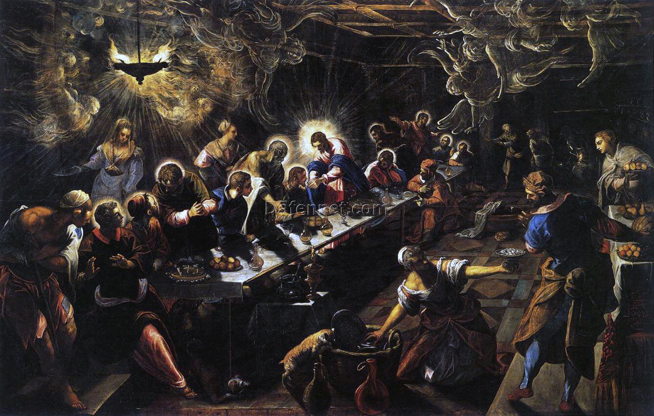 The Last Supper by Jacopo Tintoretto – Handcrafted Religious Masterpiece Reproduction