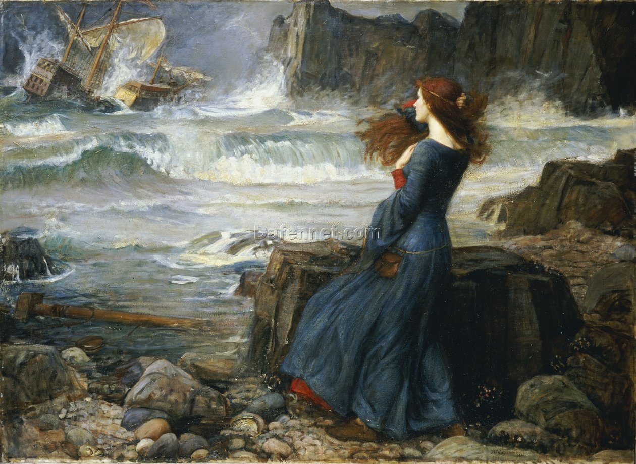 John William Waterhouse’s Miranda – The Tempest (1916) – Realist Oil Painting Reproduction