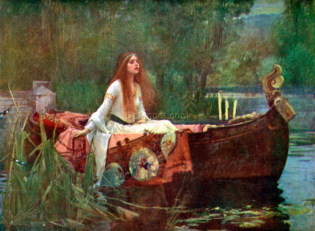 Hand-Painted Oil Reproduction of John William Waterhouse’s ‘The Lady of Shalott’ – Realism Art from Dafen Village Studios
