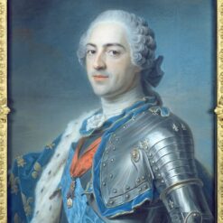 Maurice Quentin de La Tour’s Portrait of King Louis XV – 1748 Rococo Pastel Art Replica