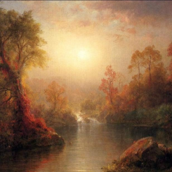 Frederic Edwin Church’s Autumn – 1875 Hudson River School Oil Painting Replica