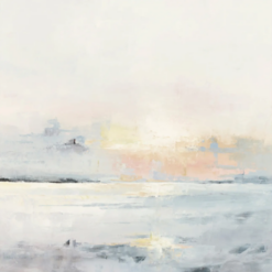 "Modern Abstract Sunrise Beach Oil Painting – Hand-Painted Seascape Art from Dafen Village